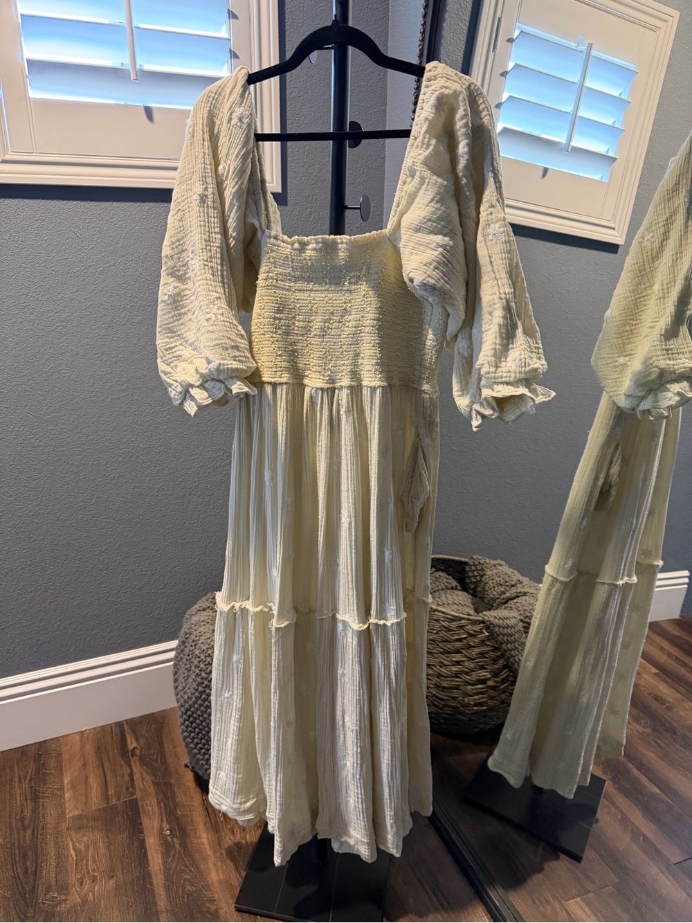 Free People Dahlia Embroidered Maxi Dress in Pastel Sage - Picture 4 of 12